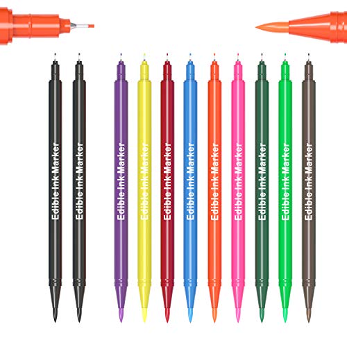 Edibleink Edible Markers - 11Pcs Ultra Fine 0.5mm Food Coloring Pens - size: 5.5 Ounce (Pack of 1)