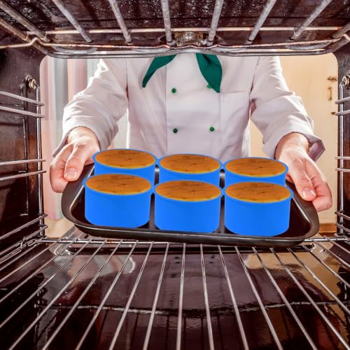 12pcs Silicone Cake Mold Baking Round Cake Molds 4 Inch Non-Stick Baking Pan Kitchen Silicone Cake Molds for Baking(Red, Blue, 4inch) - color: Red,Blue
