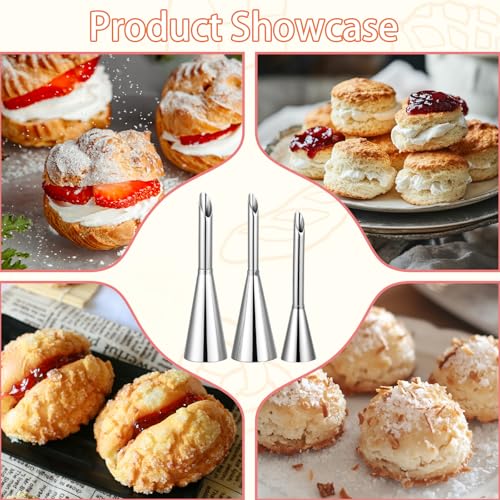 6pcs Cream Icing Piping Nozzle Tip Puff Cream Filling Piping Tips