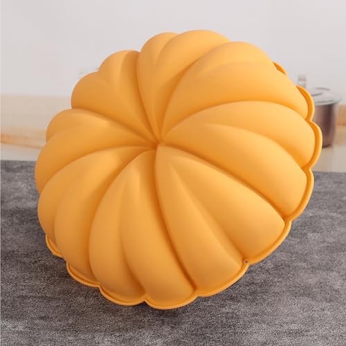 Silicone Pumpkin Cake Pan, 9 Inch Large Pumpkin Shaped Cake Mold