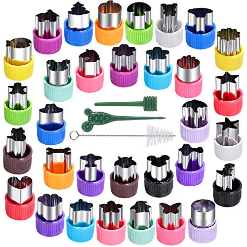 CECIAOAIME 30 pcs Mini Cookie Cutter Set Fruit Cutters Vegetable Stamp Mold
