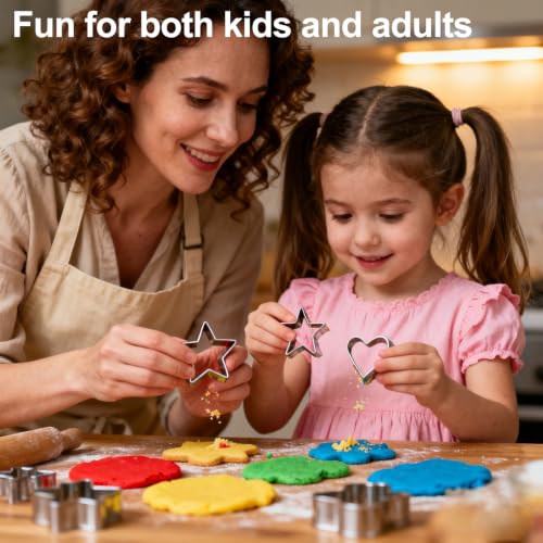 30PCS Mini Cookie Cutters Shapes Set with Box for Kids