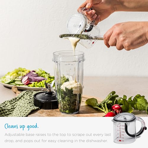 Dreamfarm Upcup All-in-1 Adjustable Measuring Cup, Metric & Imperial Measurements up to 1 Cup - Black/Clear - size: 1 Cup