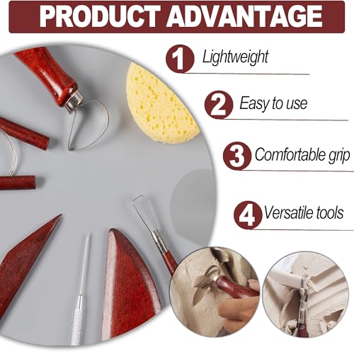 LINPHCEY 35-Piece Clay Sculpting Tools Set Perfect for Polymer Air Dry Modeling Clay Beginners & Professionals Ideal for DIY Pottery & Ceramics Tools for Clay Sculpey Sculpting & Crafting - color: 35PCS/SET