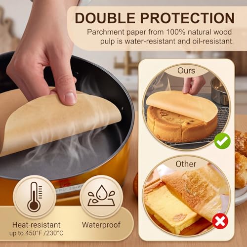 Reallnaive 900 Pcs Parchment Paper Rounds 6, 8, 9 Inch, Brown - color: Brown