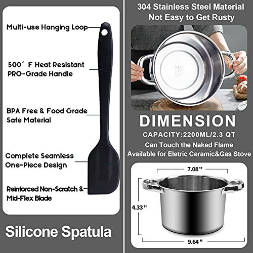 Marsheepy1.1QT Double Boiler Melting Pot with 2QT 304 Stainless Steel Pot - size: 1250ml