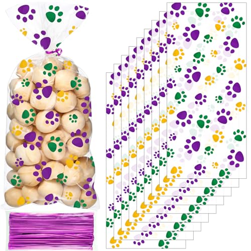 Blulu 100 Pcs Dog Treat Bags Puppy Party Favor, Carnival Colors - color: Carnival Colors