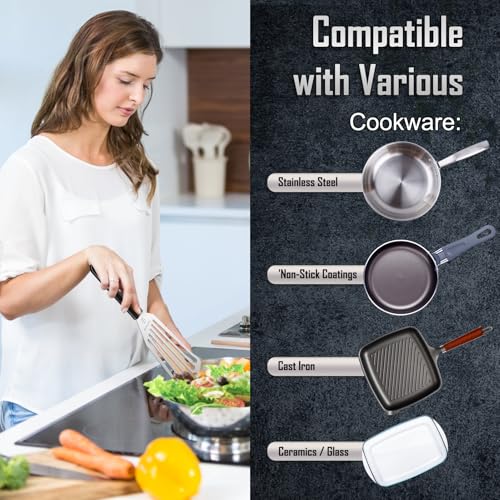 2 Pcs Fish Spatula Stainless Steel，Commercial Metal Spatula Turners - color: Silver