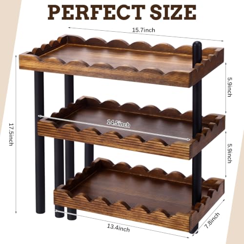 3 Tier Serving Tray & Wood Display Risers for Party,Rotatable Cupcake Stand