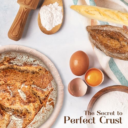 ABIOTO Bread Proofing Baskets for Sourdough Bread Baking - Set of 2 9" Round Banneton Baskets with Liners, Made of Finest Indonesian Rattan - Bake Perfect Artisan Bread Loaves at Home Like a Pro