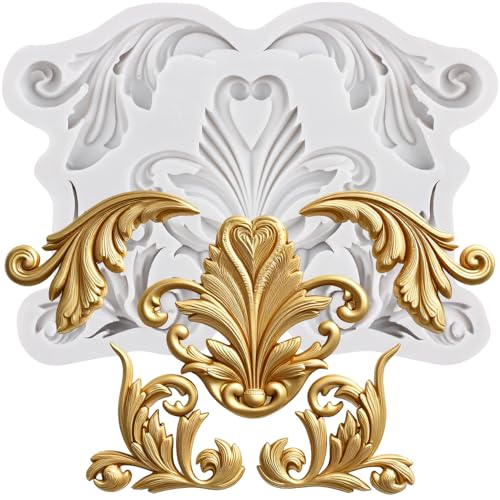Lingzhi Baroque Fondant Molds Curlicues Scroll Lace Silicone Molds - color: Style N