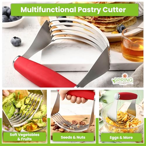 Spring Chef XL Pastry Blender, Durable Dough Blender For Baking - Red - color: Red, size: XL | Modern