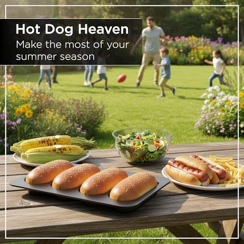 Wrenbury Perforated Hot Dog Bun Baking Pan - Nonstick Bread Mold