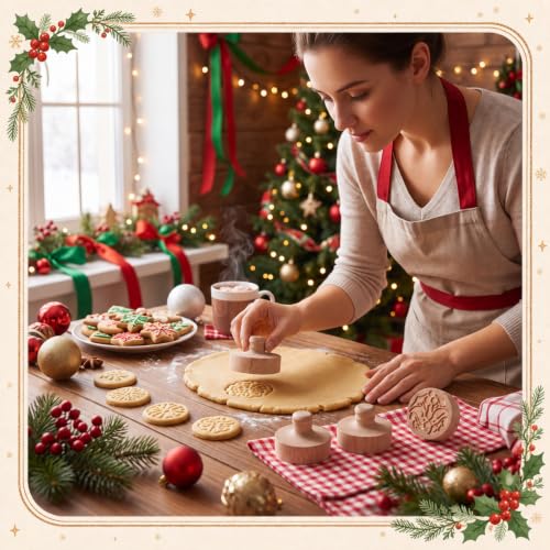 3 Set Xmas Cookie Stamps, 2.5" Springerle Molds for Baking - style: Xmas