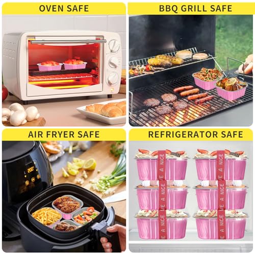 40 Pack 10oz Mini Cake Pans with Lids,Pink Aluminum Foil Cake Tins - color: Pink, size: 40 Pack 10oz