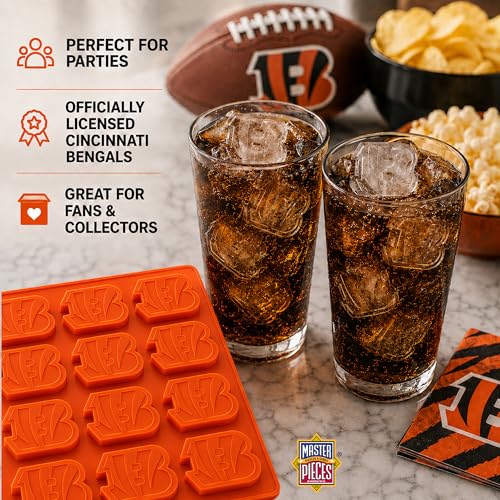 MasterPieces Game Day Set - FanPans NFL Cincinnati Bengals - Silicone Ice Cube Trays Two Pack - Dishwasher Safe - style: Cincinnati Bengals
