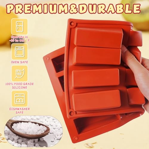 3Pcs Silicone Granola Bar Mold, 12-Cavity Rectangle Silicone Chocolate Bar Mold for Baking Chocolate Bars, Non-stick Candy Chocolate Bar Mold for Truffle, Ganache, Cheesecake, Butter - color: 12-Cavity Rectangle Chocolate Bar Mold