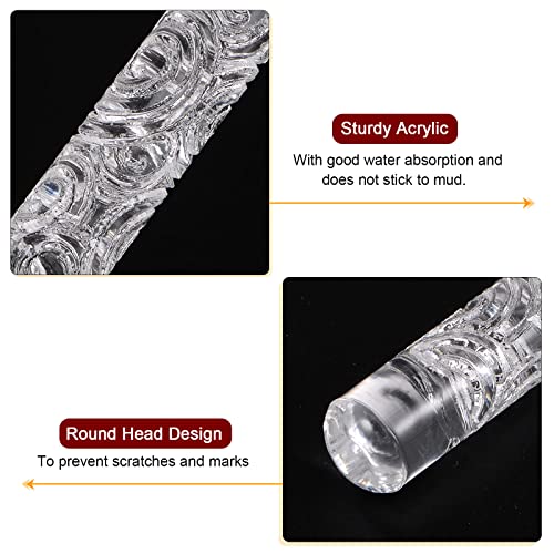HARFINGTON Acrylic Embossed Rolling Pin 6.3 Inch Snail Shell 3D Pattern Acrylic Non-Stick Roller Fondant Embossing Clay Rolling Pin Textured for Baking Cookie Pastry Clay Dough - style: Snail Shell Pattern