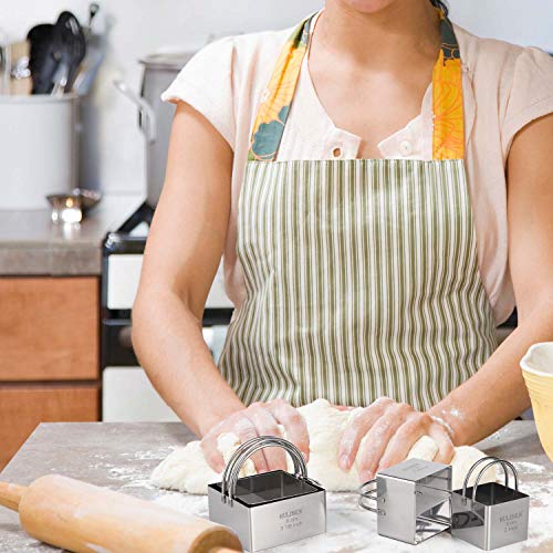 HULISEN Square Biscuit Cutter Set 4-Pc, Cookie Cutters with Handle - style: Square