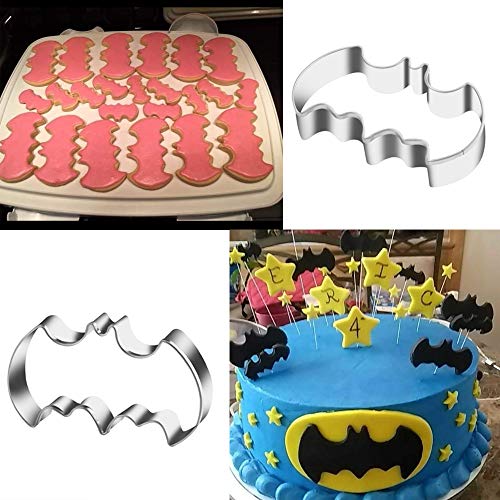 3 Pack Cookie Cutters Set Stainless Steel Bat Shape Halloween Biscuit Cookie Cutter