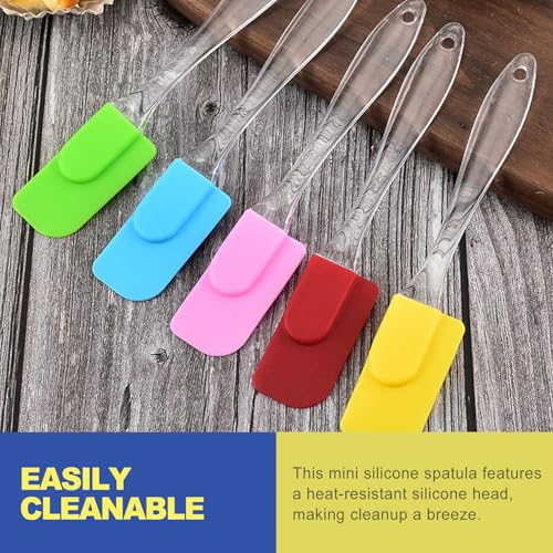 6 Piece Mini Silicone Spatula Set, Heat Resistant Small Rubber Spatulas for Kitchen Use, Non-Stick Baking, Cooking & Mixing Tools, Flexible Scrapers for Jars - Multicolor