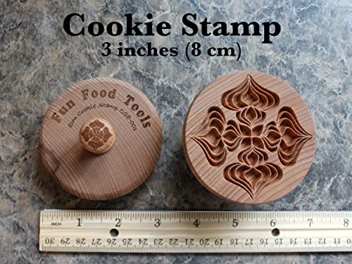 Large Wood Cookie Stamp, 3.1 inch (Lotus Buds CS8-001) - color: Lotus Buds CS8-001