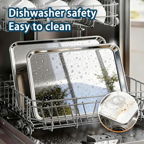 Baking Sheet Set of 2, 18 Inch Stainless Steel Cookie Sheets, 0.8mm Thick - size: 18" 2-Pack