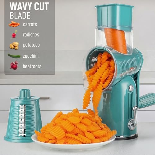 Rotary Cheese Grater Hand Crank, Vegetable Shredder - Classic Green - color: 27 - Green