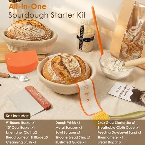 Bread Proofing Basket, Kikcoin Banneton Bread Proofing Basket (13 PCS) - size: 13 PCS