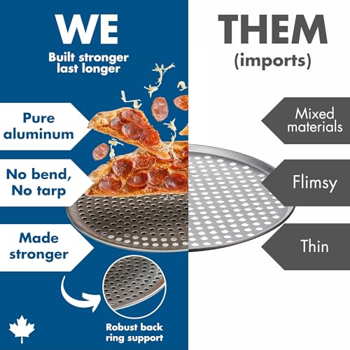 Norjac Pizza Pan with Holes, 10 Inch 2 Pack, Aluminum Pans for Oven, Round, Rust-Free & Heavy-Duty, Perforated Baking Tray for Crispy Crust - size: 10in-2pk