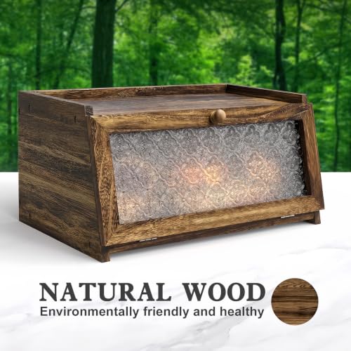 LOHASOK Bread Box for Kitchen Countertop,Charred Crabapple - color: Carbonized Crabapple, size: 1‑tier