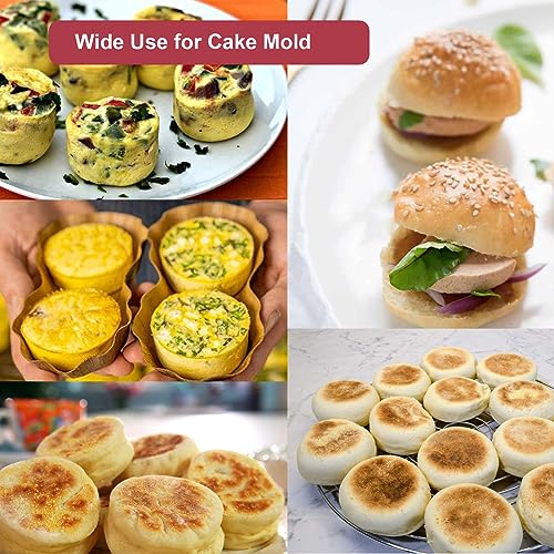 3 Inch Silicone Egg Bites Baking Molds, 6 Cavity Round Jumbo Muffin Top Pan