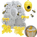 Cestony 12 Cavity Honeybee Honeycomb Bee Silicone Molds for DIY Cake Fondant Biscuit Cookies Soap Sugar Pudding Chocolate Hard Candies Dessert Candle Decor (5.51x4.52x0.51inch)