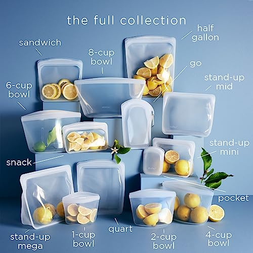 Stasher Premium Reusable Silicone Food Storage Bowl, Blue, 8-Cup - color: Blue, size: 8-Cup