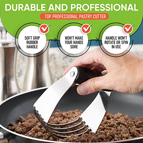 Spring Chef Medium Dough Blender Hand Tool - Durable Pastry Cutter - Black - color: Black, size: 3" Medium
