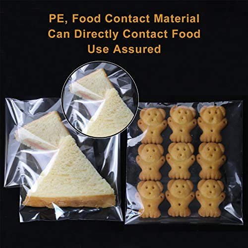NEOACT 400 Pcs 4"x4.73" Clear Resealable Cellophane Bags Good for Bakery, Candle, Soap, Cookie Poly Bags (Pack of 2) - size: 400 Count (4"x4.7") (Pack of 2)