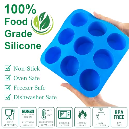 Sidosir 2Pcs Tall Cylinder Silicone Molds for Baking, 9-Cavity Non-Stick Silicone Baking Molds for Small Mousse Cake - size: Tall Cylinder Silicone Mold