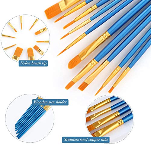 Acrylic Paint Brush Set, 50 Packs / 500 pcs Nylon Hair Brushes - size: 500pcs