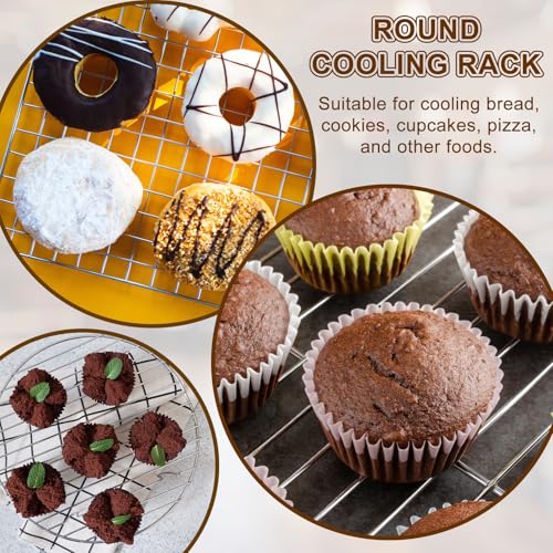 uxcell 8.5 Inch Round Cooking Rack, Stainless Steel Canning Racks with Legs, Barbecue Mesh Grill for Baking Cooling Steaming Cookware - size: 8.5 Inch