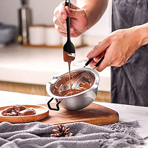 Double Boiler Pot Set, Stainless Steel Melting Pot 600ml and 1600ml - size: 1600 ML+600ML Multicolor (Pack of 1)