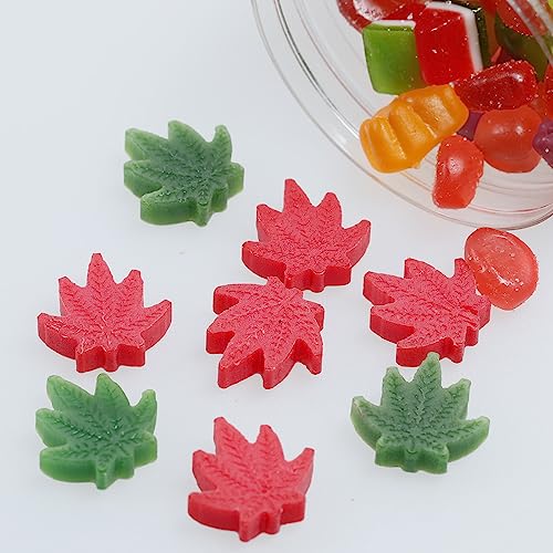 Marijuana Cannabis Hemp Leaf Silicone Molds with 70 Cavities Shaped for Pot Chocolate Candy Gummy, with Baking Scraper - color: Hemp Leaf