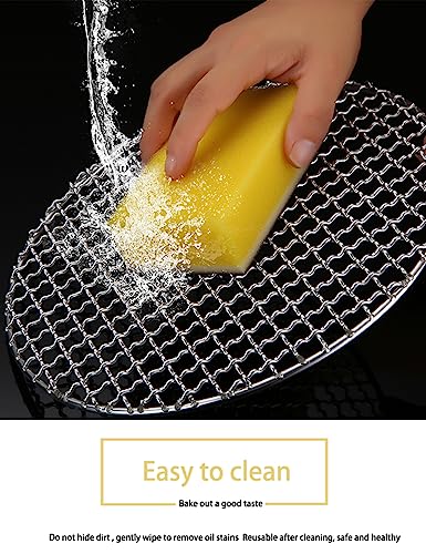 6.5 Inch Round Cooling Rack with Legs Stainless Steel Cross Wire Barbecue Grill Net for Air Fryer Instant Pot Pressure Cooker Canning - size: Dia 6.5"