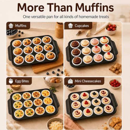2 Pack Silicone Muffin Pans for Baking, 12-Cup Muffin Tin with Metal Frame - color: 2 White