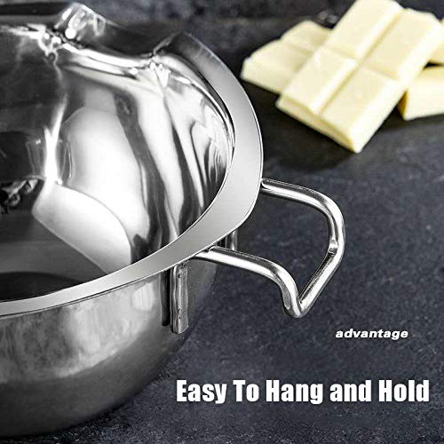 1000ML Double Boiler Pot Set Stainless Steel Melting Pot For Chocolate, Candle and Candy Making (34oz) - size: 1000ML