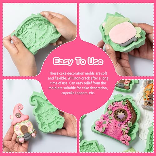 Fairy Gnome Hat Fondant Silicone Mould - Enchanted Cake Decorating Tool - color: Mushroom