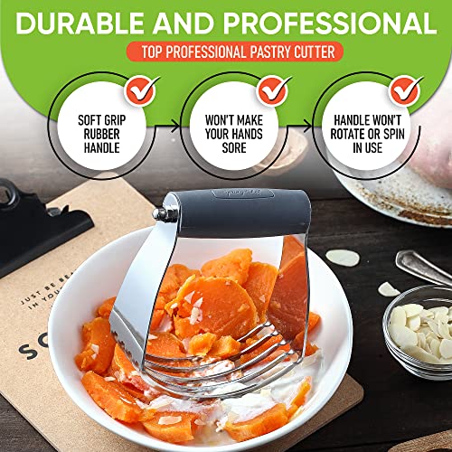 Spring Chef Medium Dough Blender Hand Tool - Durable Pastry Cutter - Gray - color: Gray, size: 3" Medium