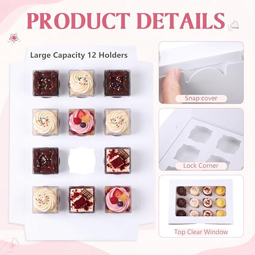15 Pack Dessert Shooter Box with Window, 12 Count 5 oz, White - color: White, size: 12 Count 5 oz