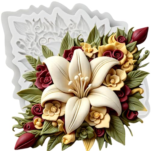 Lily Flower Silicone Mold Flower Fondant Molds Flowers Mold - color: Style G
