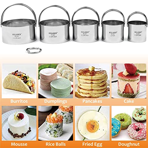 HULISEN 5-Pc Biscuit Cutters, Pastry Scraper, Dough Blender, Silicone Mat - size: 4 Pcs Pastry Cutter Set with Silicone Mat