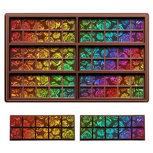Holographic Chocolate Mold Silicone,Square,Rose - color: Rose, style: Square
